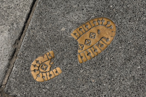 IRELAND, Dublin, Bronze Shoe Print  OConnell Street.