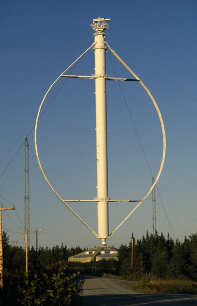 Canada, Quebec, Cap-Chat, Vertical axis windmill.