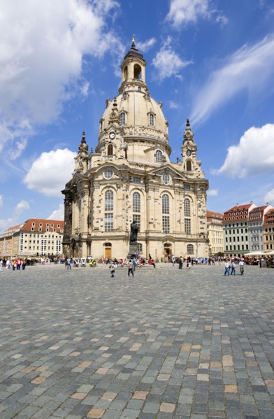 GERMANY, Saxony, Dresden, The restored Baroque church of Frauenkirch Church of Our Lady and