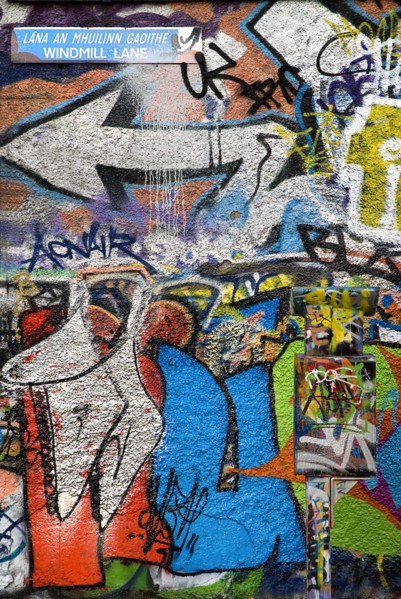 IRELAND, County Dublin, Dublin City, Windmill Lane, Graffiti, the studio in this street was used by