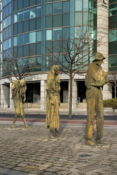 IRELAND, County Dublin, Dublin City, Famine Memorial  The sculpture is dedicated to a million Irish