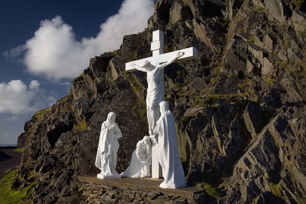 IRELAND, County Kerry, Dingle Peninsula, Calvary scene near Slea Head.
