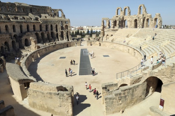 Tunisia, El Jem, Roman Colosseum.