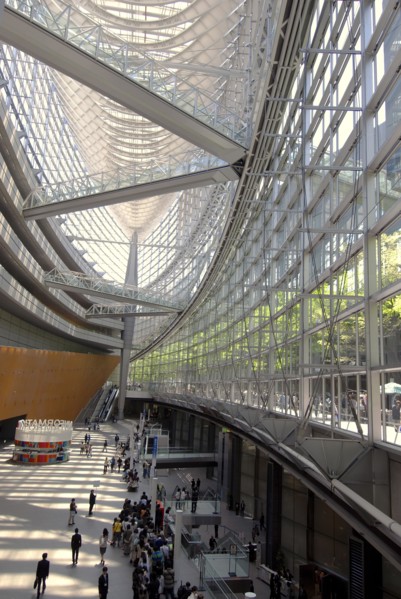 Japan, Tokyo, Yurakucho, the International Forum Building, the atrium lobby, all glass, outside