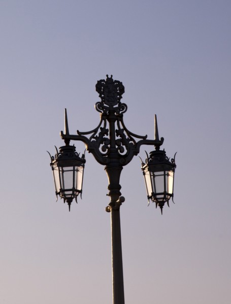 England, East Sussex, Brighton, Kemptown, Victorian street lighting on Marine Parade.