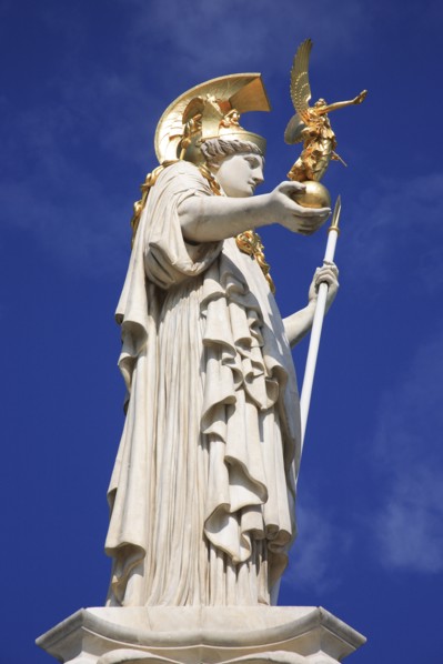Vienna, Austria. Statue of Athena in front of Parliament. Austria Austrian Vienna Wien Viennese