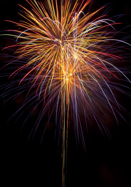 Colourful display of Pyrotechnics Shoreham Beach West Sussex England. England English UK United
