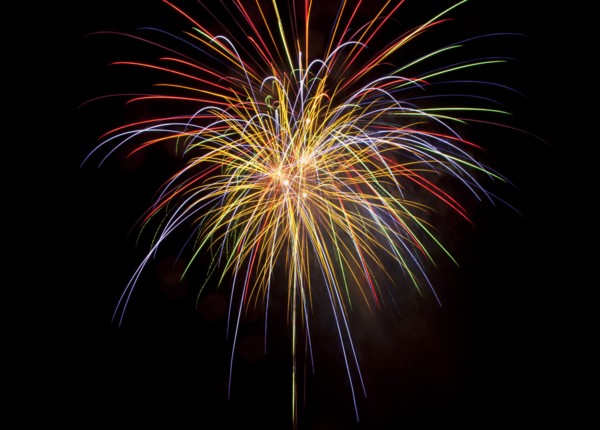 Colourful display of Pyrotechnics Shoreham Beach West Sussex England. England English UK United