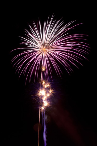 Colourful display of Pyrotechnics Shoreham Beach West Sussex England. England English UK United
