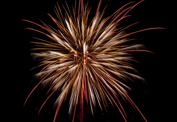 Colourful display of Pyrotechnics Shoreham Beach West Sussex England. England English UK United