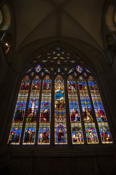 Chichester, West Sussex, England. Stained Glass Window in the Cathedral. England English UK United
