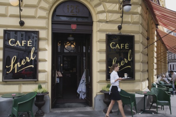 Vienna, Austria. Mariahilf District. Cafe Sperl the preferred cafe of Adolf Hitler. Exterior facade