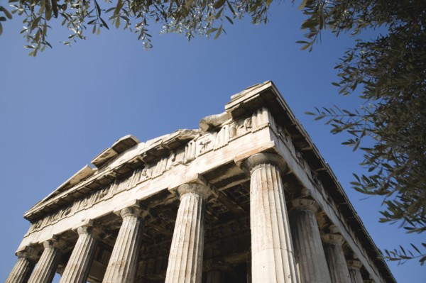 Athens, Attica, Greece. Temple of Hephaestus part view of eastern face. Greece Greek Attica Athens