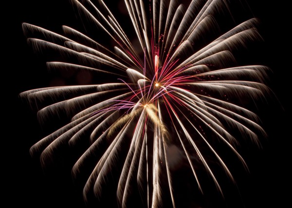 Colourful display of Pyrotechnics Shoreham Beach West Sussex England. England English UK United