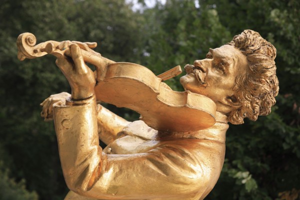 Vienna, Austria. Part view of Johann Strauss statue in the Stadtpark. Austria Austrian Vienna Wien