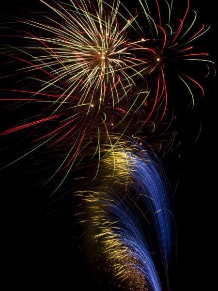 Colourful display of Pyrotechnics. England English UK United Kingdom GB Great Britain British