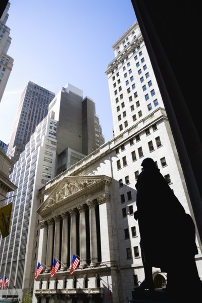 USA, New York, New York City, Manhattan  The New York Stock Exchange building in Broad Street