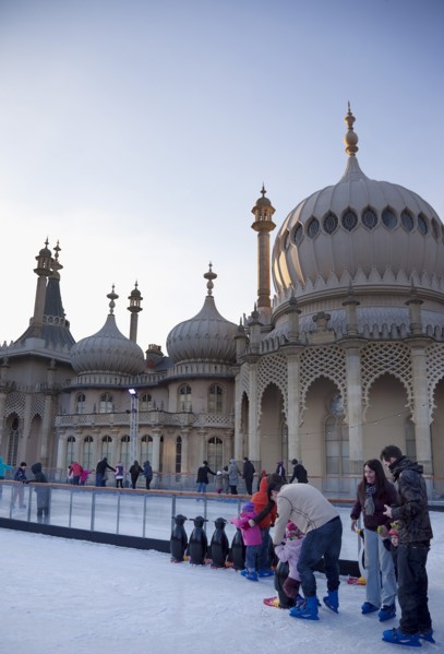 England, East Sussex, Brighton, Royal Pavilion Ice Rink  childrens area.