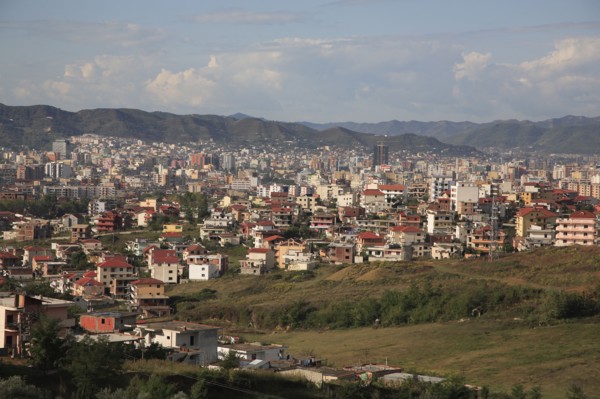 Albania, Tirane, Tirana, Panoramic view over the city.