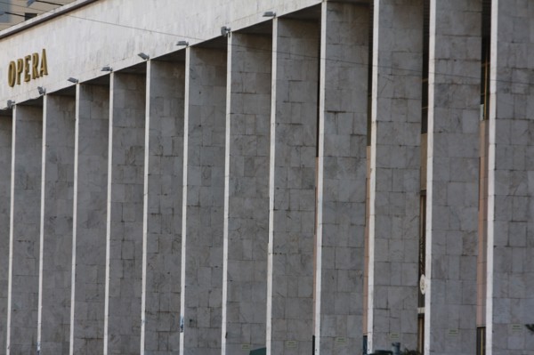 Albania, Tirane, Tirana, Part view of exterior of Opera House.