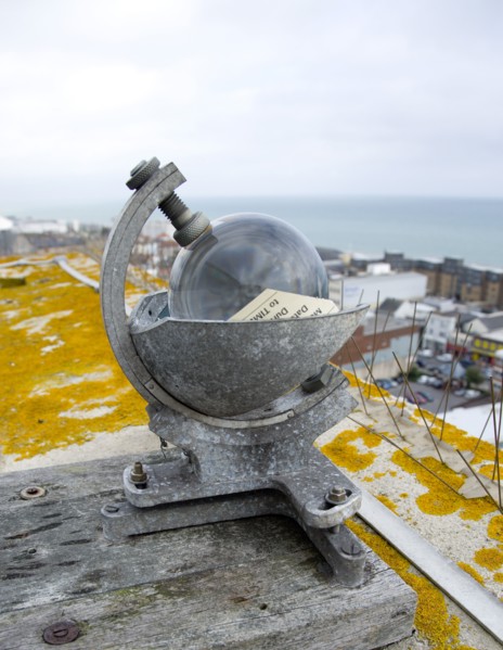 Climate, Weather, Measurements, CampbellStokes sunshine recorder or Stokes sphere on the top of the