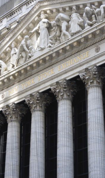 USA, New York, New York City, Manhattan  The New York Stock Exchange building in Broad Street