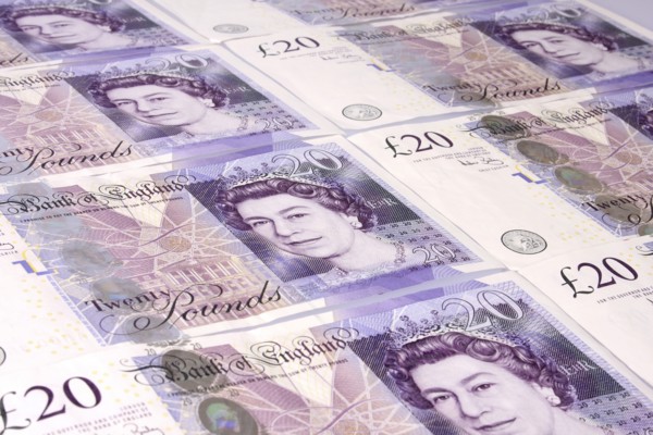 Business, Finance, Money, English twenty pound notes.