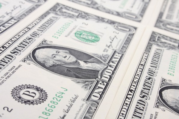 Business, Finance, Money, Close cropped shot of US one dollar bills.
