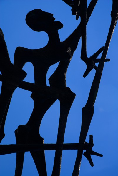 Dachau World War II Nazi Concentration Camp Memorial Site. Detail of 1968 Memorial by Yugoslavian