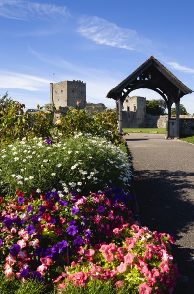 Portchester Castle. The 12th Century Norman tower and 14th Century Keep in the old Roman 3rd