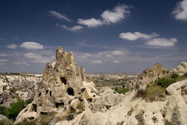 Open Air Museum. The Nuns Convent or Nunnery carved from outcrop of rock is seven storeys high and