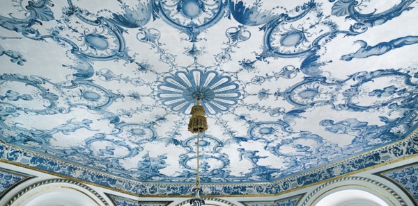 Nymphenburg Palace the Pagodenburg. Interior detail of elegant pavilion for royal relaxation with