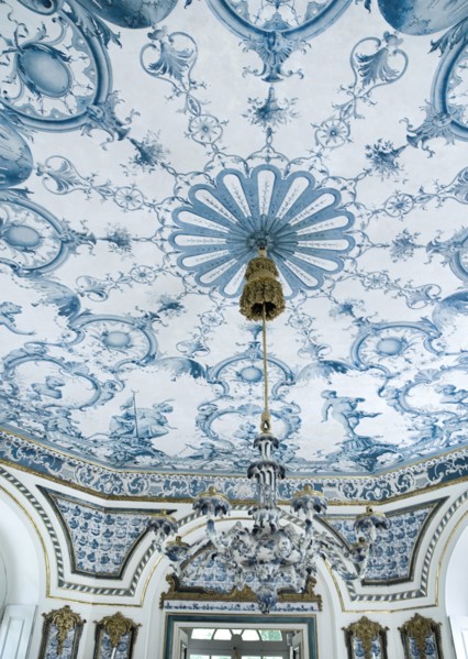 Nymphenburg Palace the Pagodenburg. Interior detail of elegant pavilion for royal relaxation with