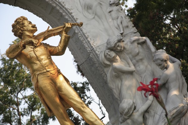 Statue of Johann Strauss in the Stadt Park. Photo: Bennett Dean