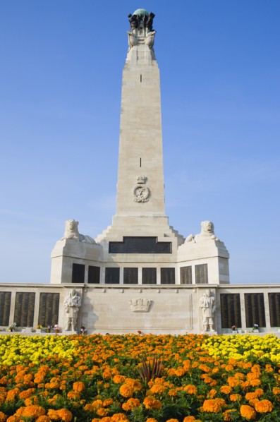 World War One Naval Memorial obelisk on Southsea seafront designed by Sir Robert Lorimer with