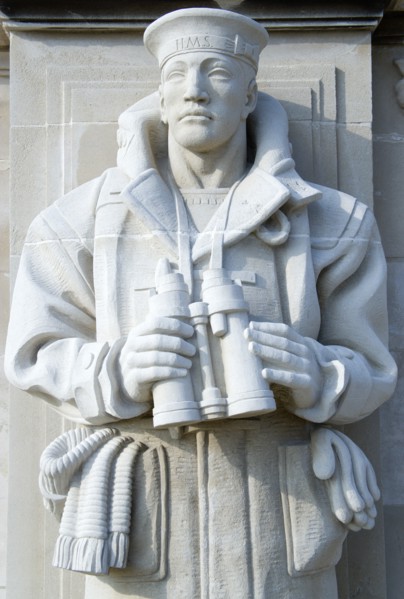 World War Two Naval Memorial on Southsea seafront designed by Sir Edmund Maufe with sculpture by