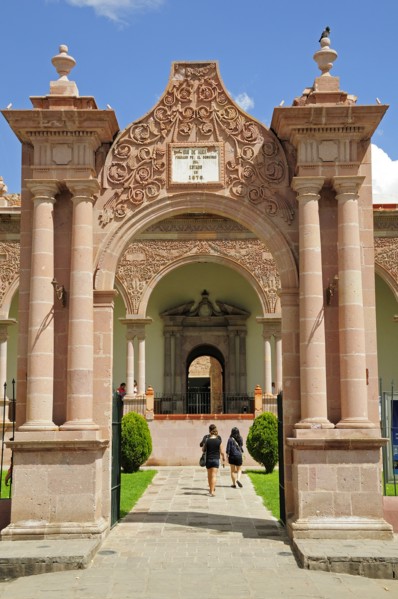 Mexico, Bajio, Zcatecas, Entrance to the monastery of Guadalupe museum. 
Photo : Nick Bonetti