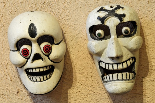 Mexico, Bajio, Zacatecas, Day of the Dead masks Museo Rafael Coronel Dia se los Muertos. 
Photo :