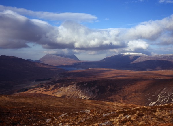 Scotland, Highlands, West, View north west from Beinn-An-Fhuarain circa 1500 feet towards left to