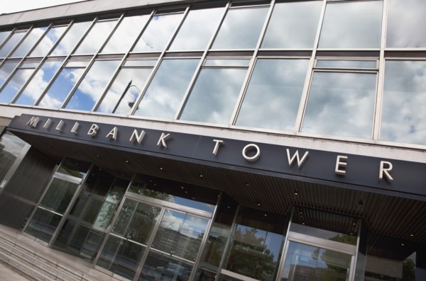 England, London, Westminster.Pimlico Angled view of exterior of Millbank Tower offices formerly