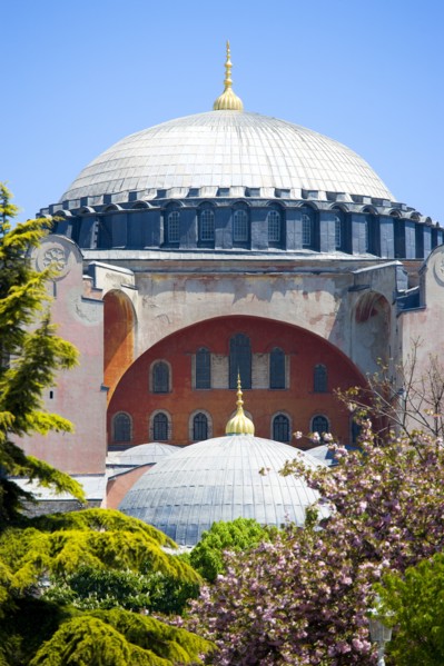 Turkey, Istanbul, Sultanahmet Haghia Sophia central dome of the former Byzantine Church and later