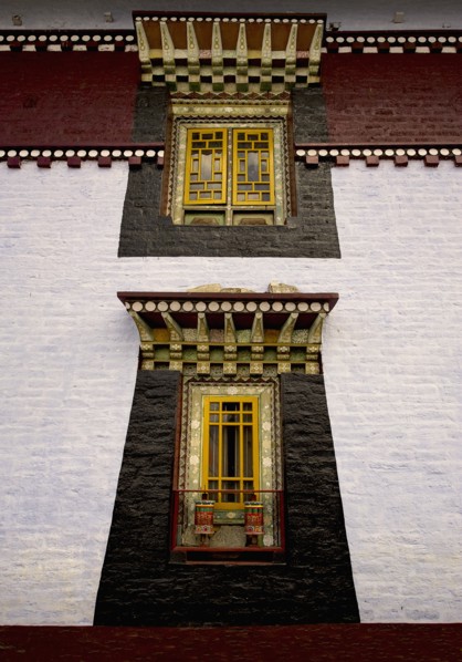ART IN BUDDHIST MONASTERIES OF SIKKIM INDIA - HAND CRAFTED AND PAINTED WINDOWS