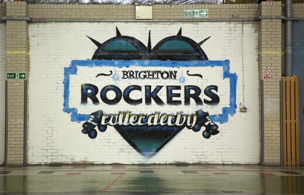 Art, Graffiti, Former parcel delivery warehouse converted into roller disco with the walls