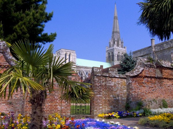 Chichester Cathedral from Bishops Gardens