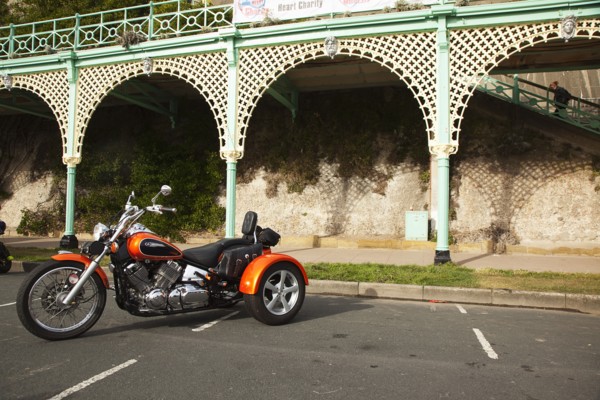 3 wheeled trike at motorcycle festival on Madeira Drive.