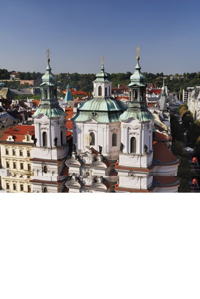 Old Town Square Church of St Nicholas from Old Town Hall Tower.