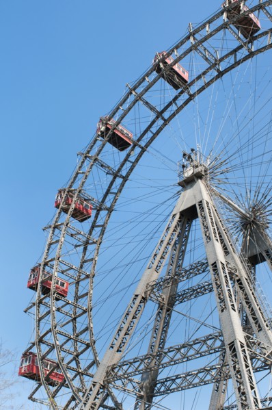 The Wiener Riesenred or Giant Wheel is one of the oldest Ferris wheels in the world erected in 1897 to celebrate the Golden Jubilee of Emperor Franz Joseph 1.