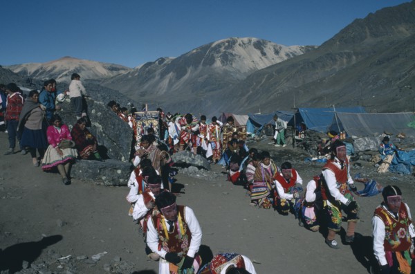Peru, Cusco, Vilcanota Mountains, Ice Festival of Qoyllur Riti. Pre Columbian in origin but of
