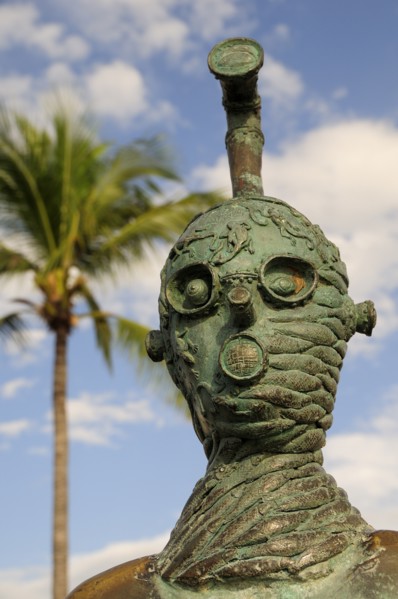 Mexico, Jalisco, Puerto Vallarta, Detail of sculpture La Rotunda del Mar by Alejandro Colunga on