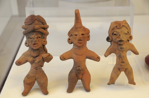 Mexico, Puebla, Cholula archaeological site museum small clay figures. Photo : Nick Bonetti